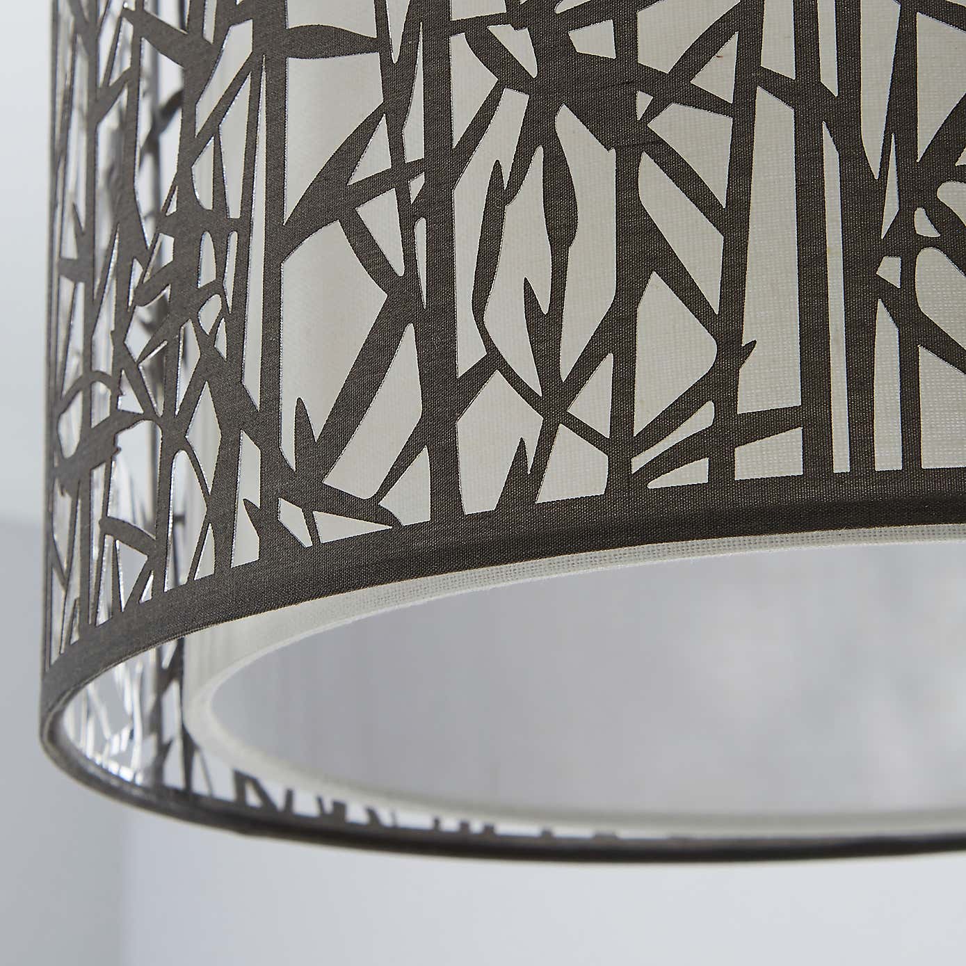 Catiri Bamboo Leaf Grey Easy Fit Pendant Shade