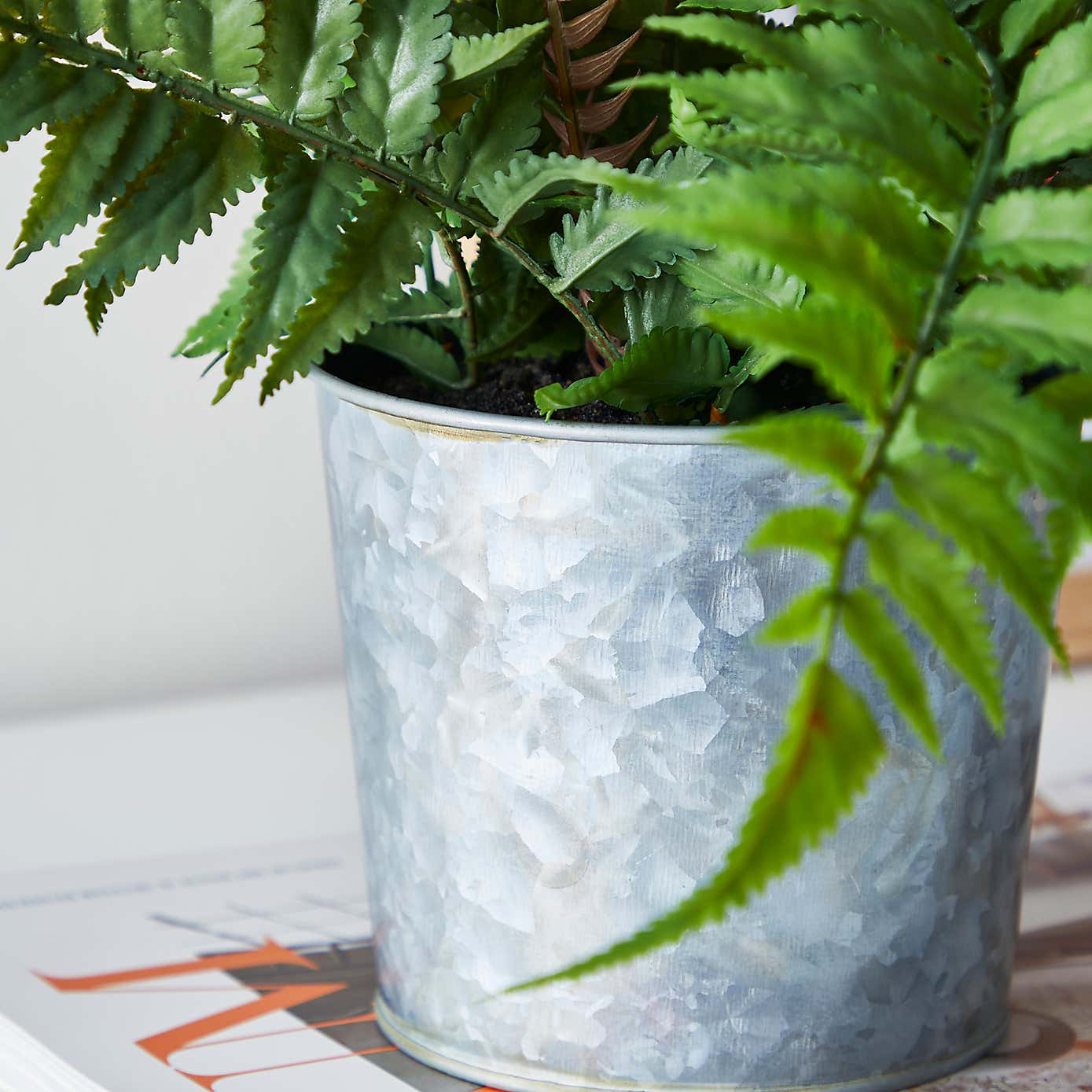 Artificial Fern in Iron Plant Pot