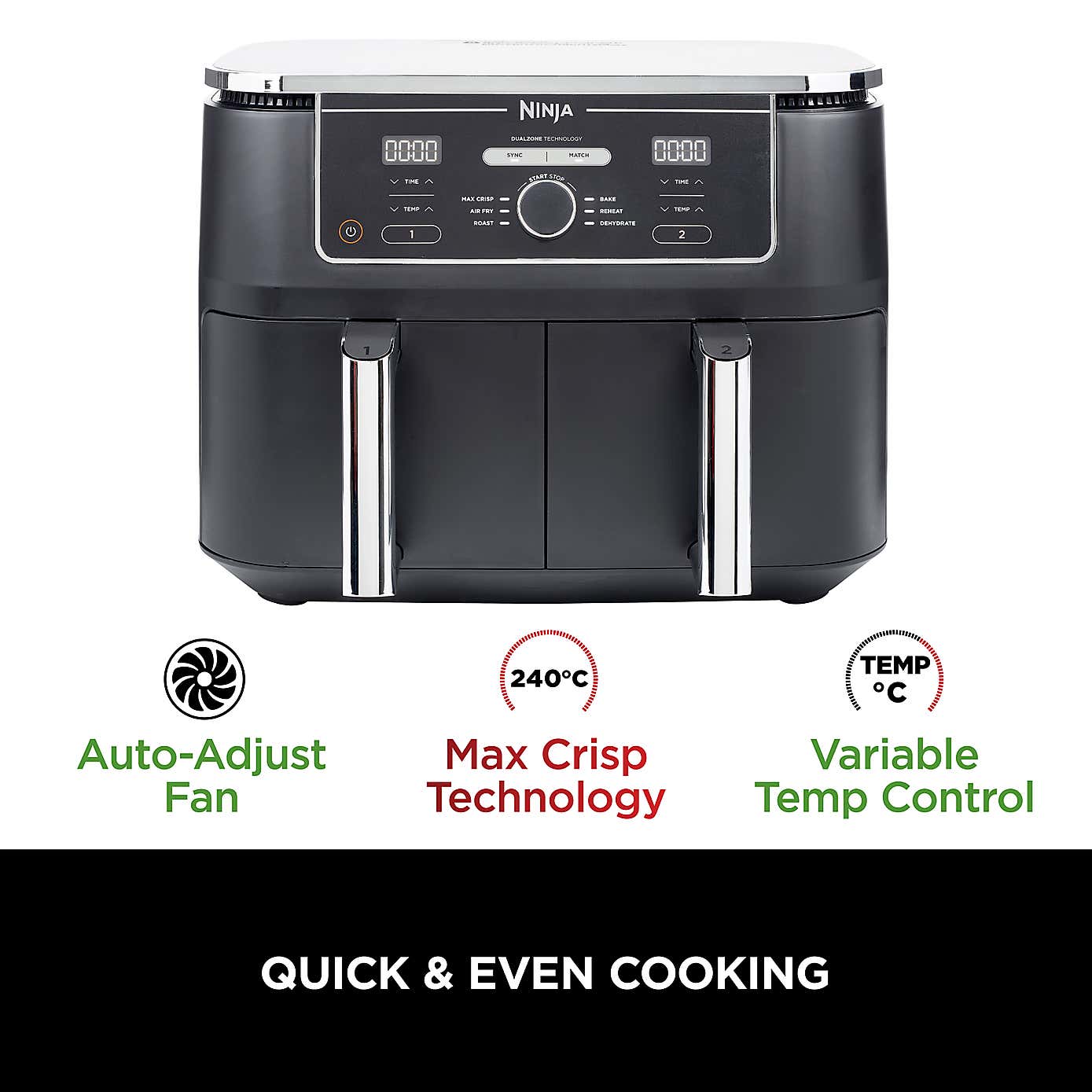 Ninja Foodi MAX Dual Zone 9.5 Litre Air Fryer