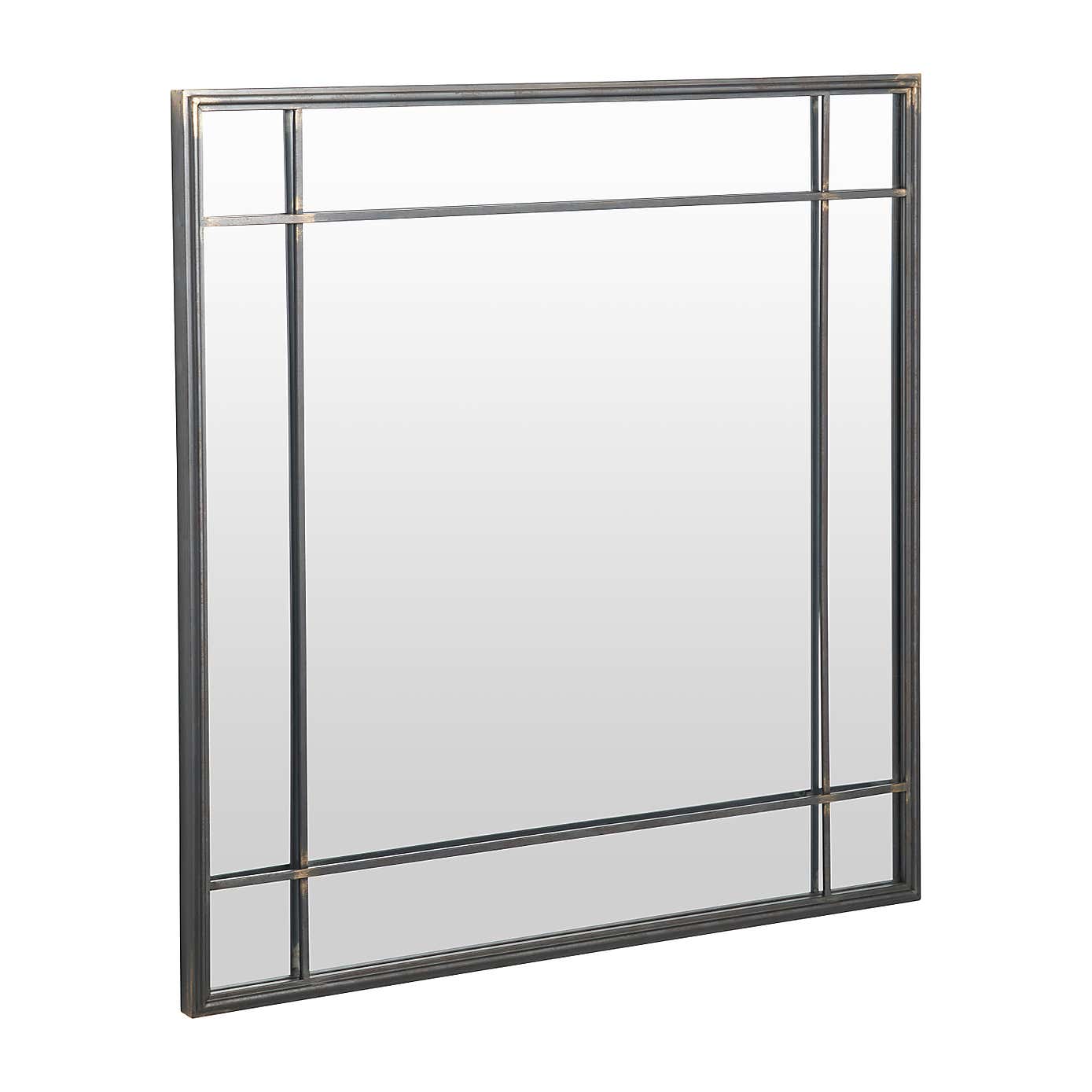 Antique Bronze Metal Square Wall Mirror