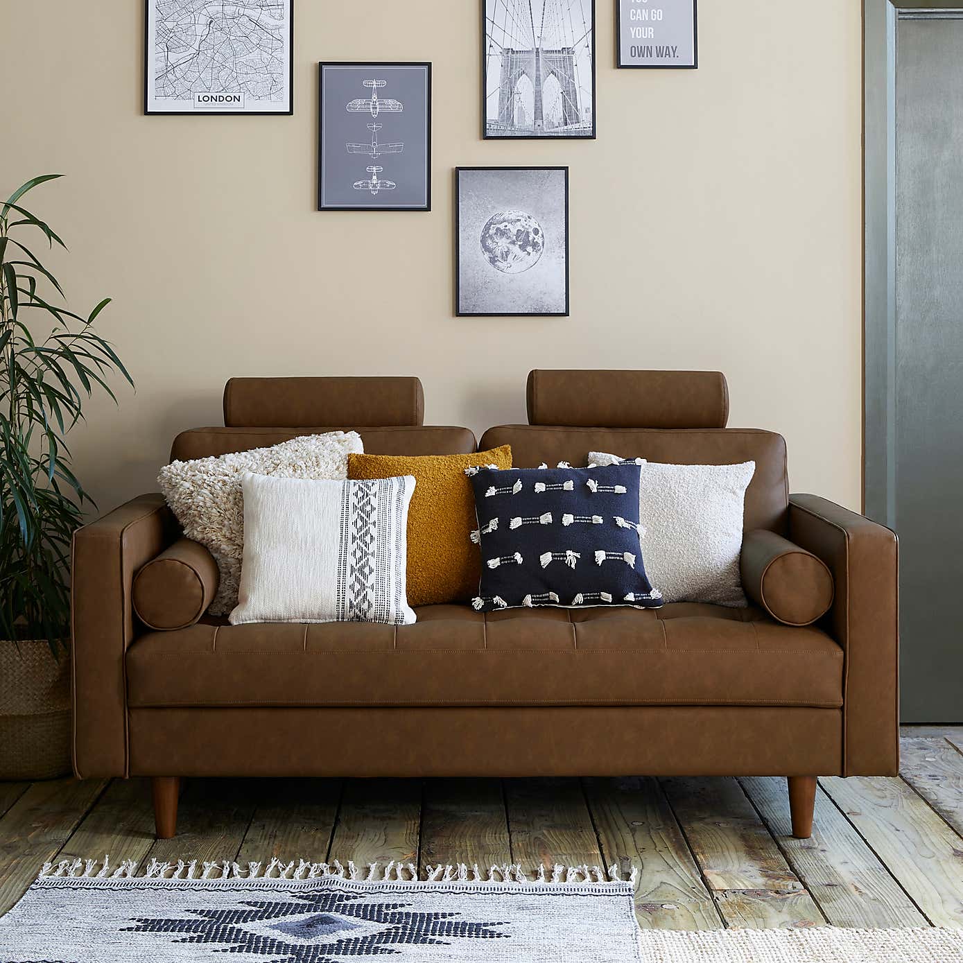 Zoe Faux Leather 2 Seater Sofa