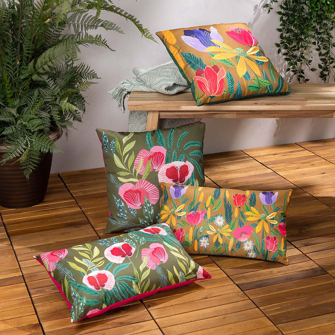 Wylder Nature House Of Bloom Poppy Outdoor Cushion