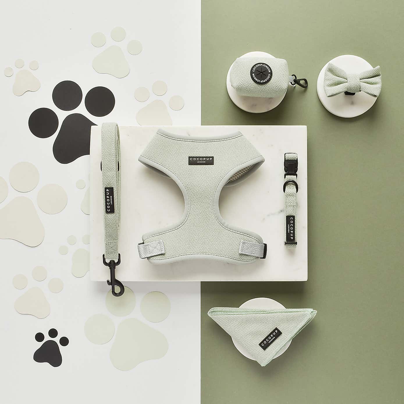 Cocopup Tweed Dog Bow Tie, Treat Pouch and Bandana Bundle