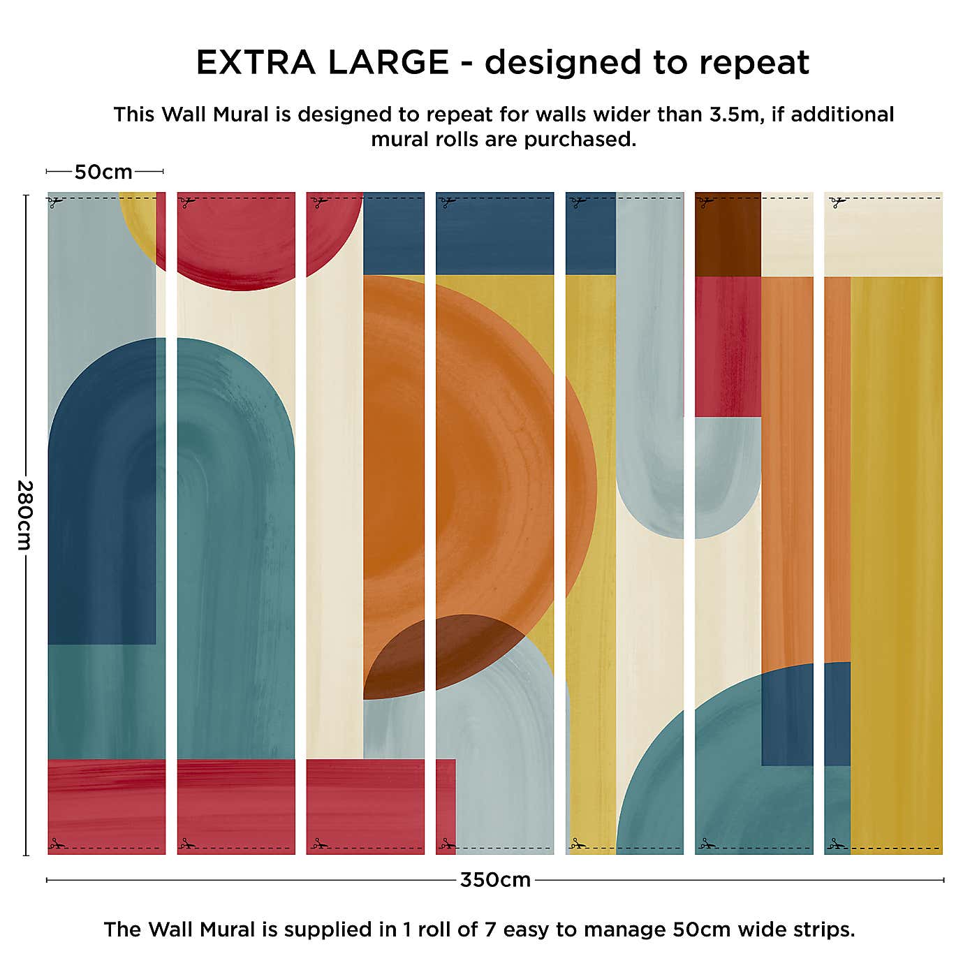 Bright Textured Geometric Wall Mural