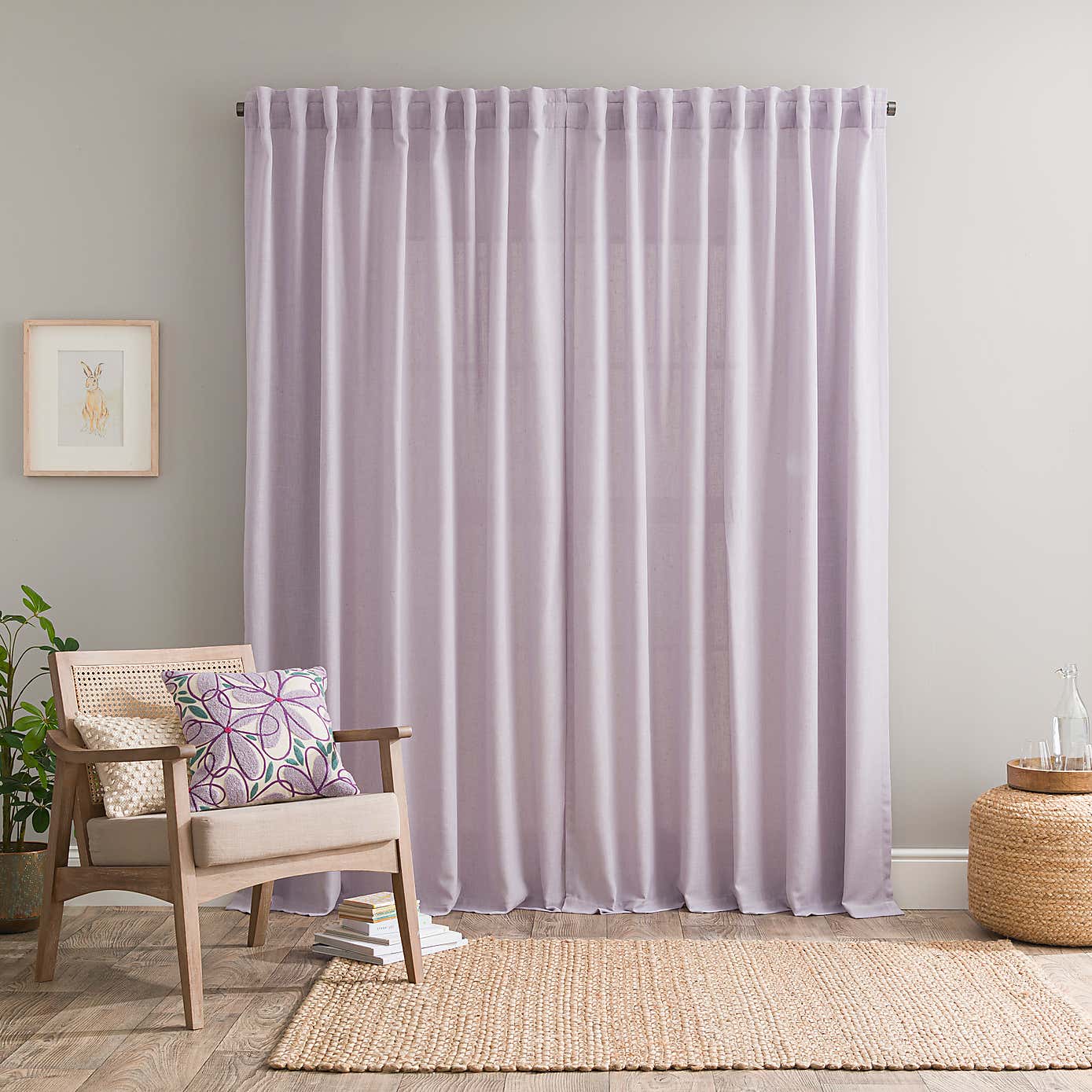 Touch of Linen Unlined Tab Top Curtains