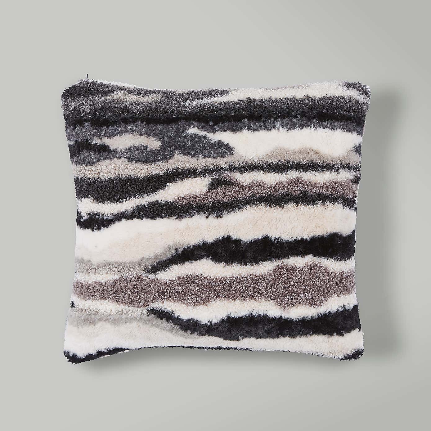 Abstract Fur Boucle Square Cushion