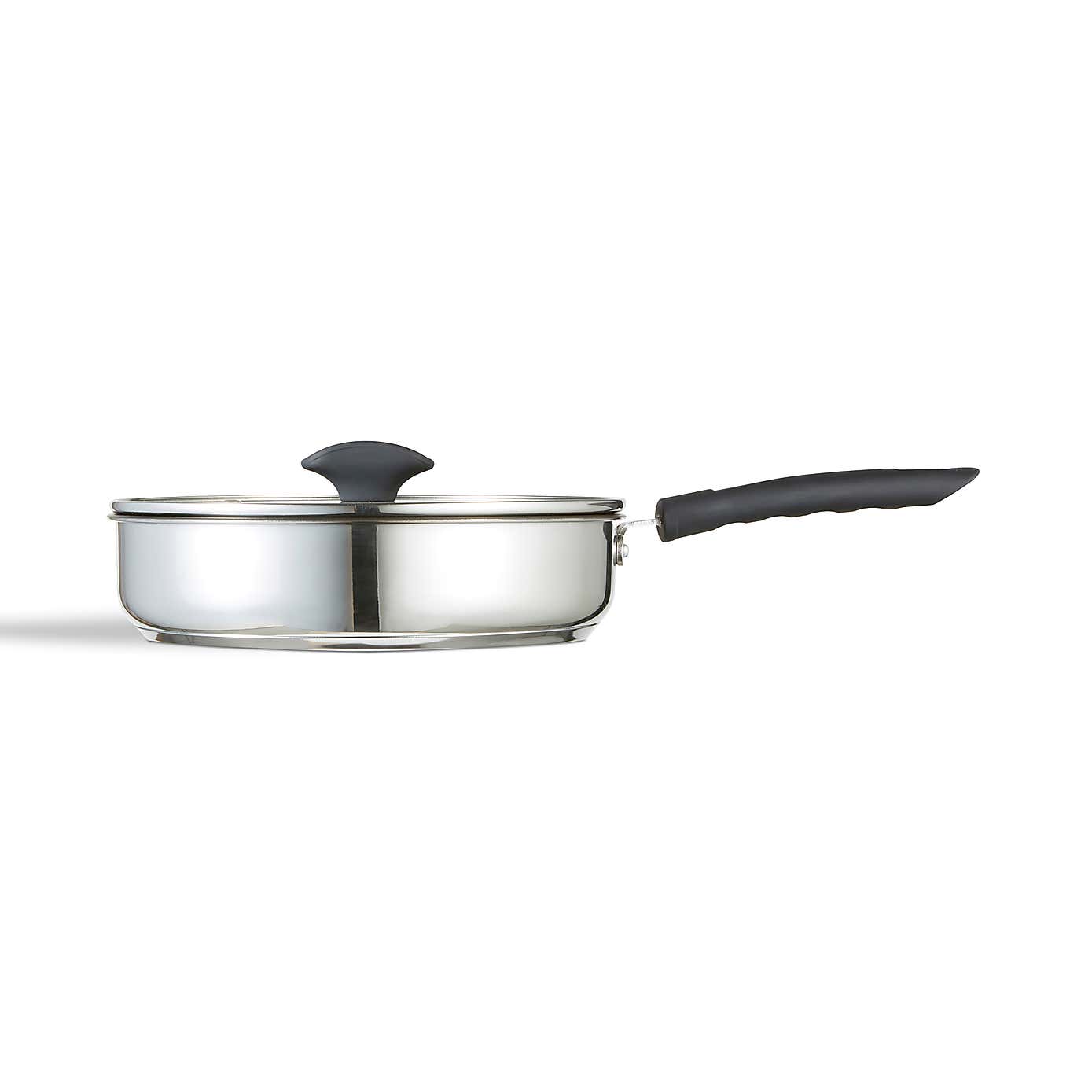 Non-Stick Stainless Steel Covered Saute Pan, 24cm