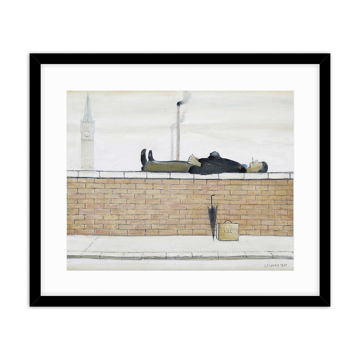 A Man Laying on a Wall 1957 Lowry Framed Print
