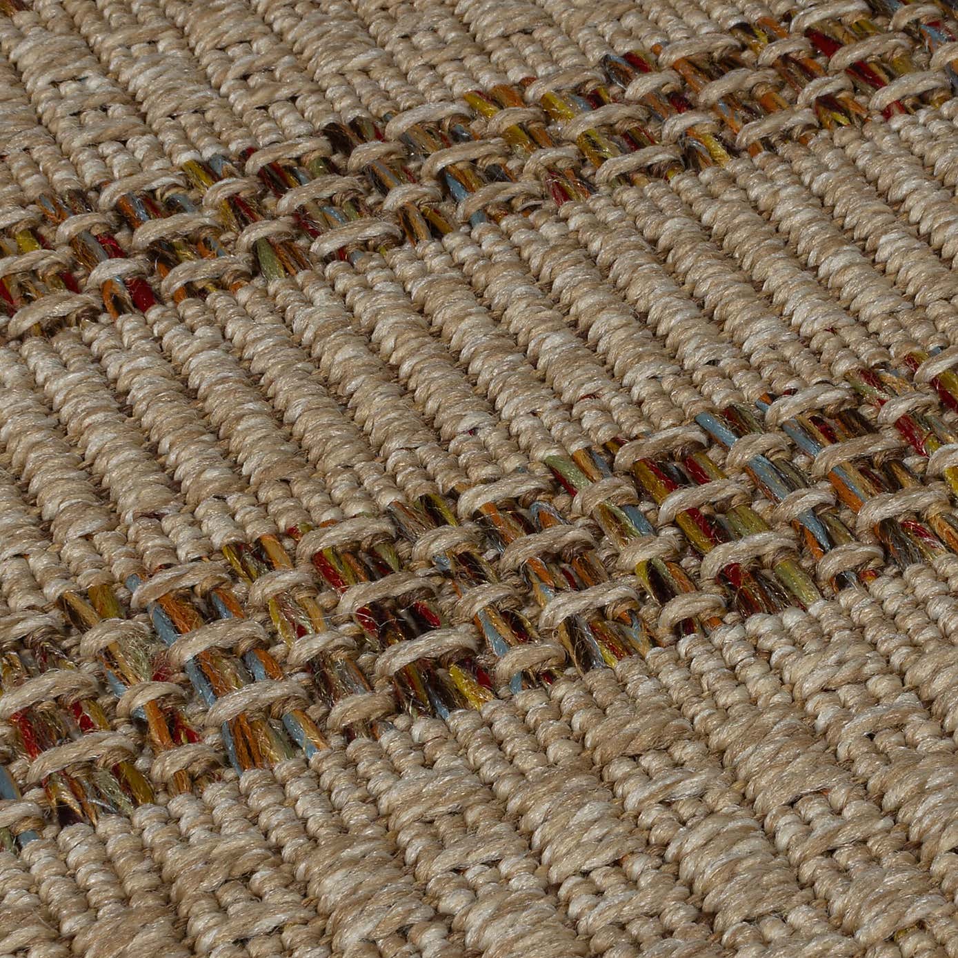 Stripe Border Indoor Outdoor Round Rug