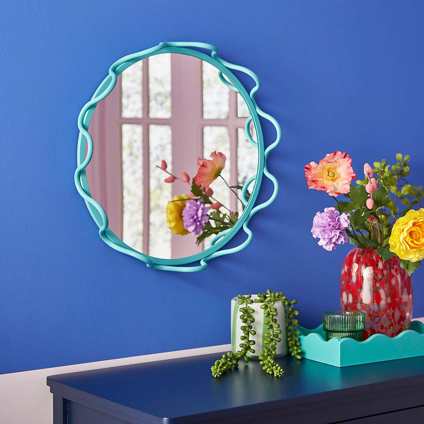 Sophie Robinson Wavy Metal Mirrored Tray