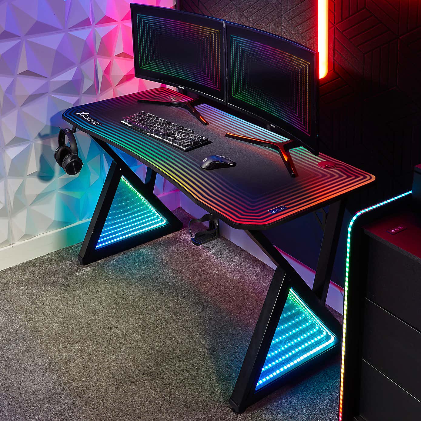 X Rocker Infinity LED Sync Gaming Desk