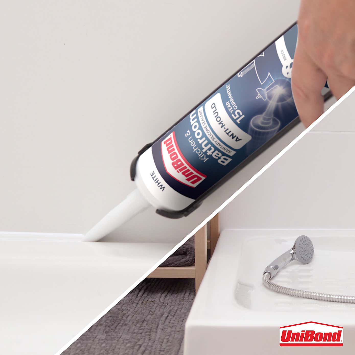 UniBond Anti Mould Kitchen and Bathroom Silicone Sealant 274g