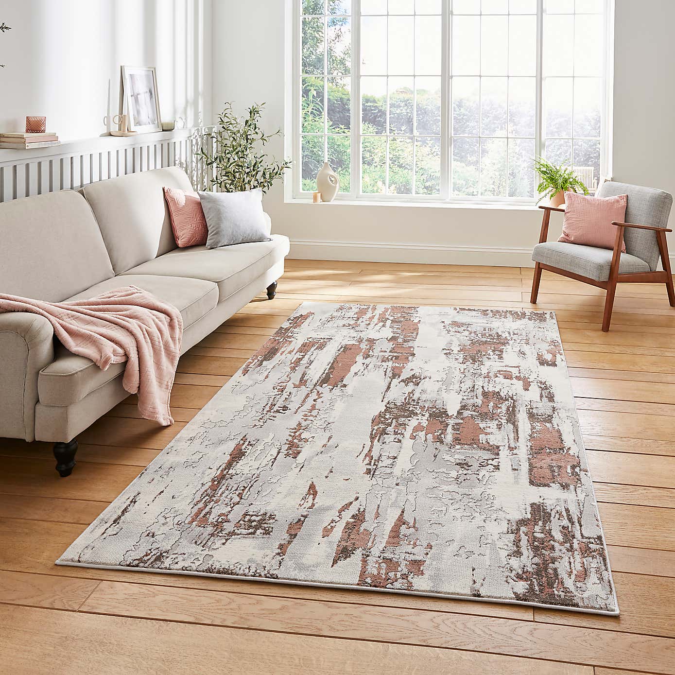 Apollo Marble Effect Washable Rug