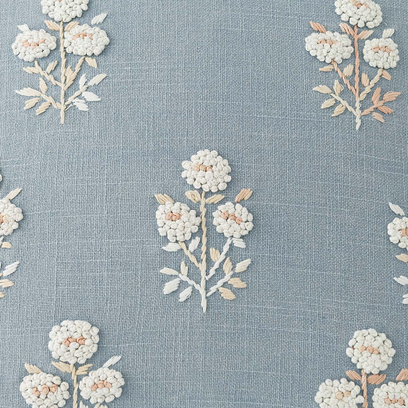 French Knot Floral Cushion Cover