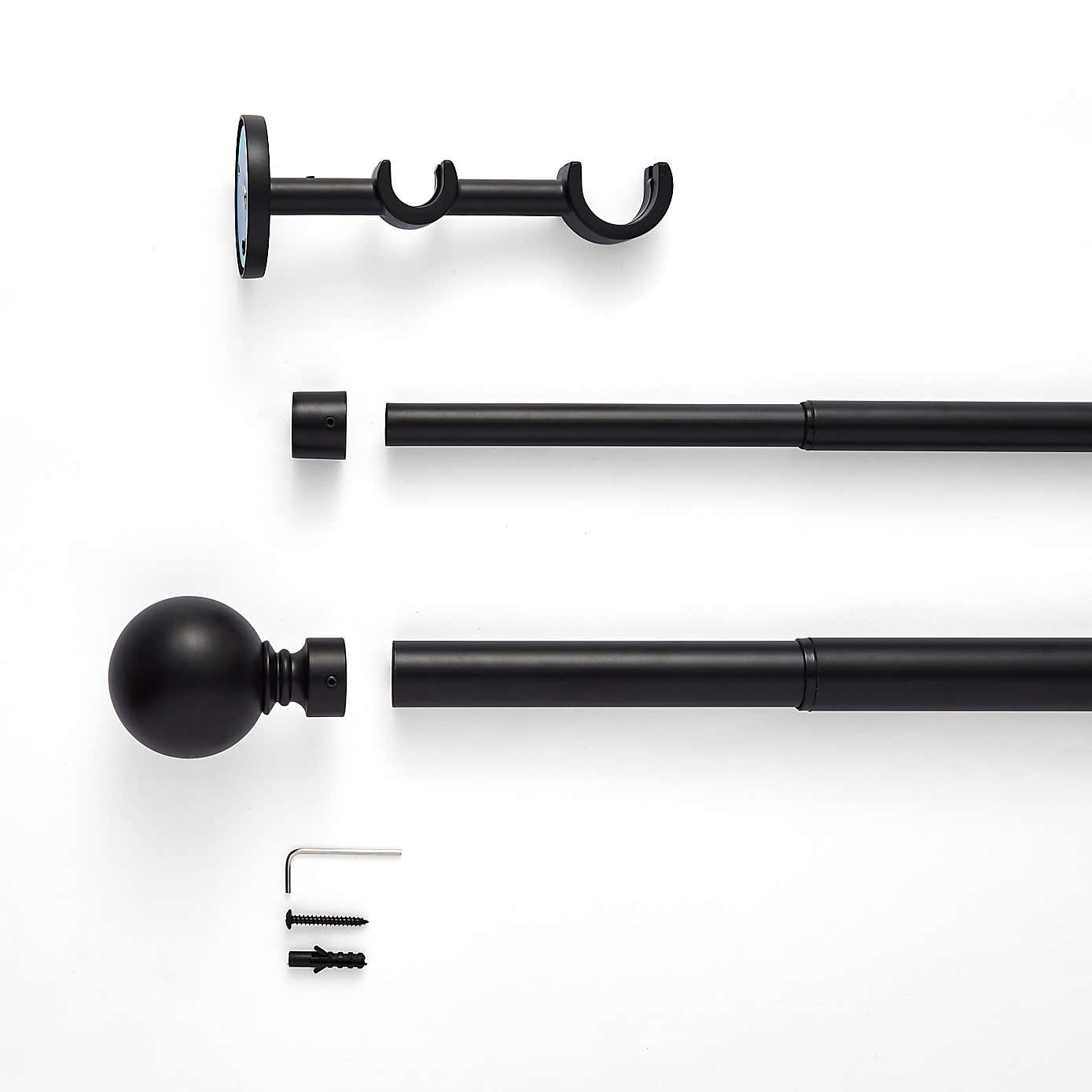 Ashton Double Layer Extendable Metal Curtain Pole