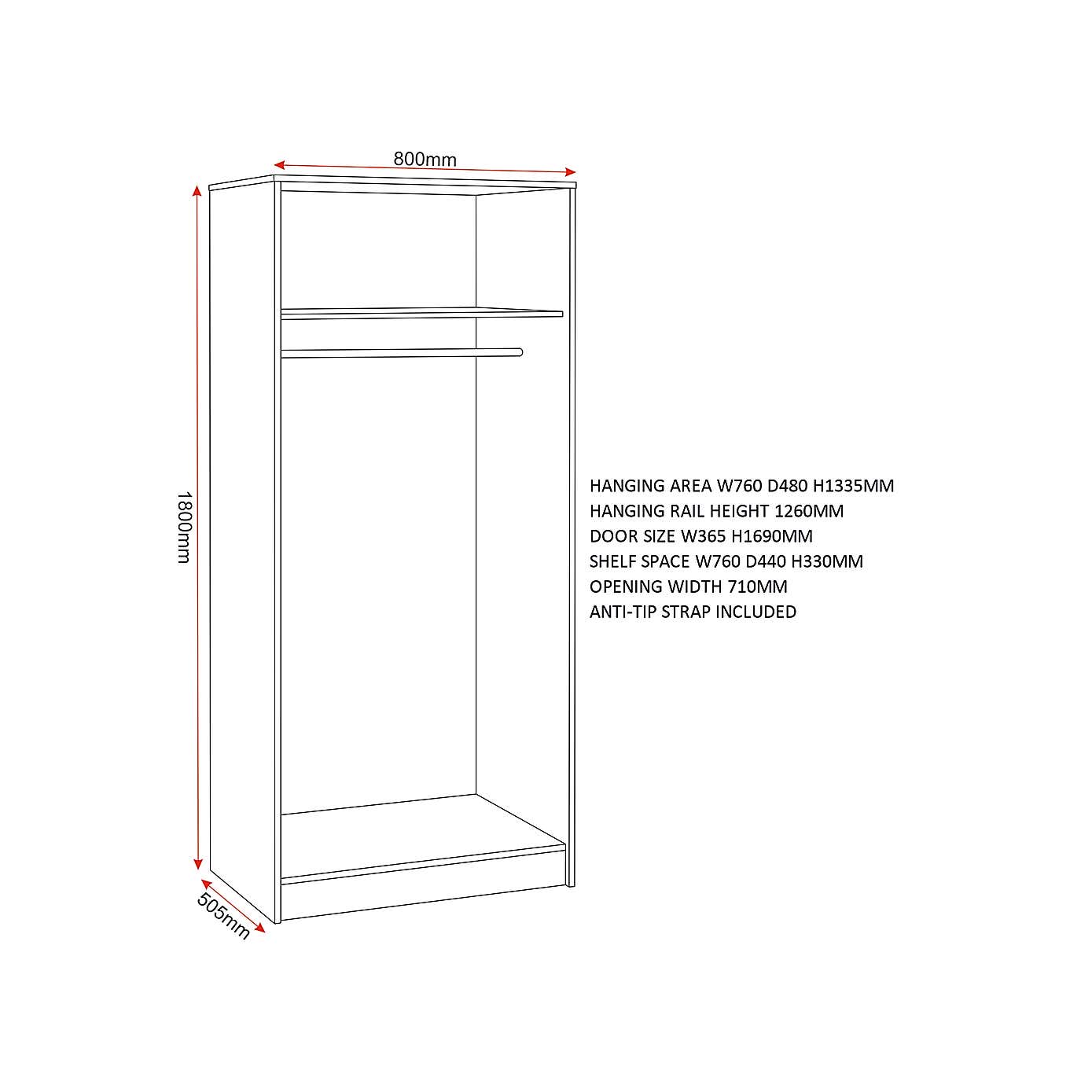 Walker Double Wardrobe