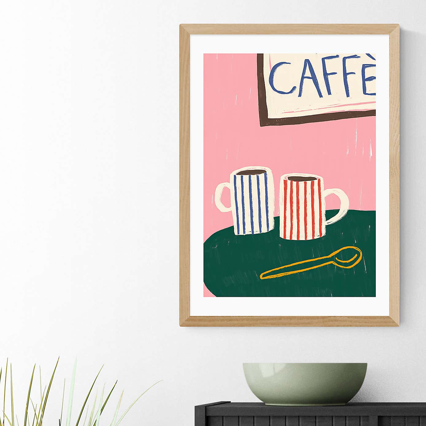 East End Prints Striped Caffe Mugs Print