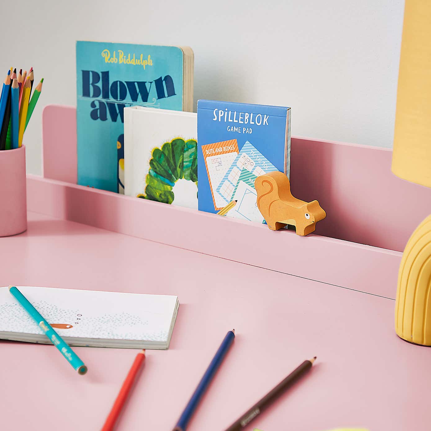 Small White Desk and Stool Set
