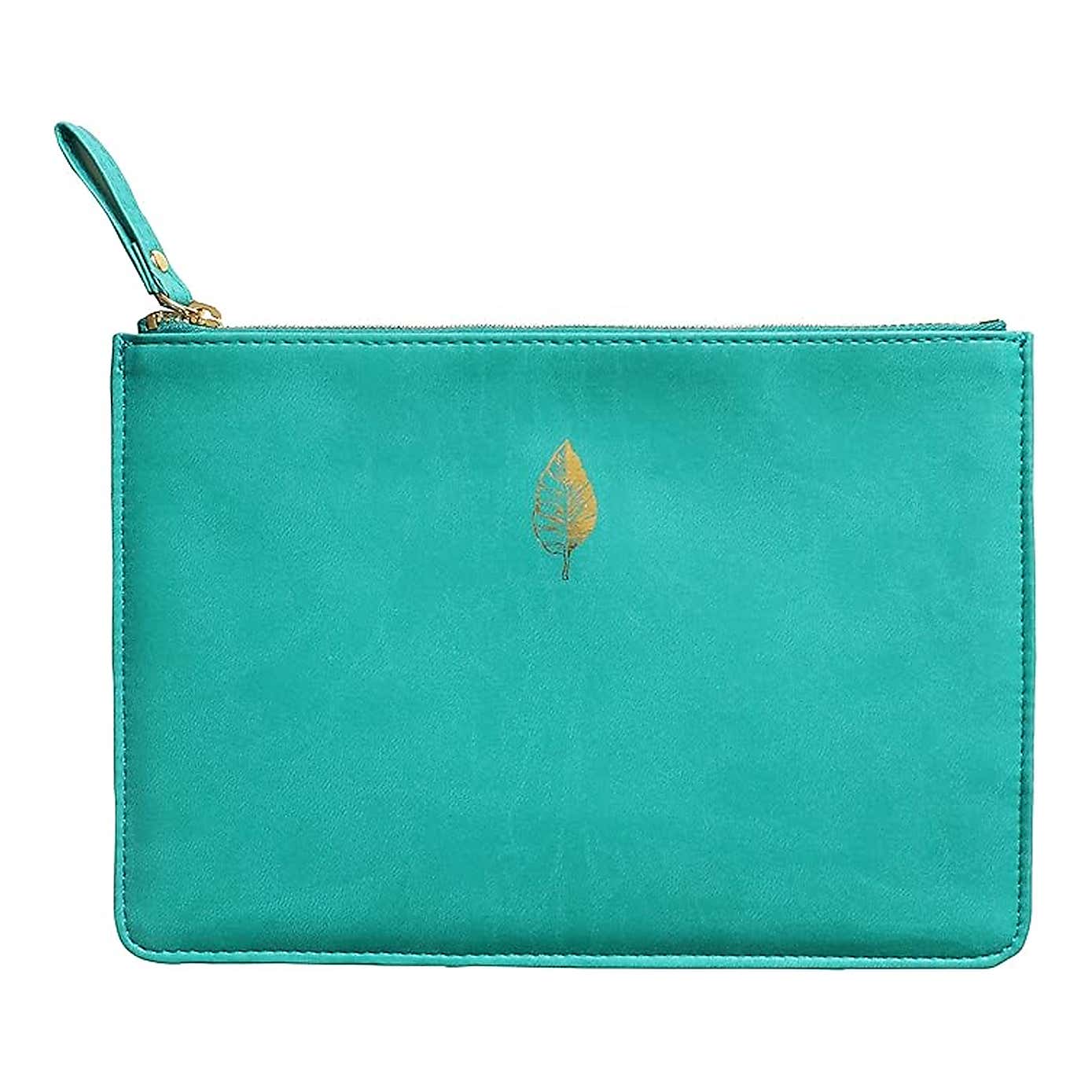 Brandvine Leaf Teal Pouch
