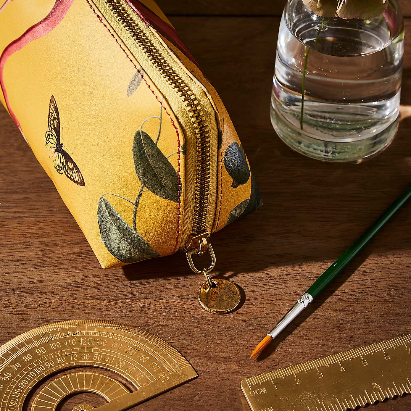 Recycled Leather Flamingo Pencil Case