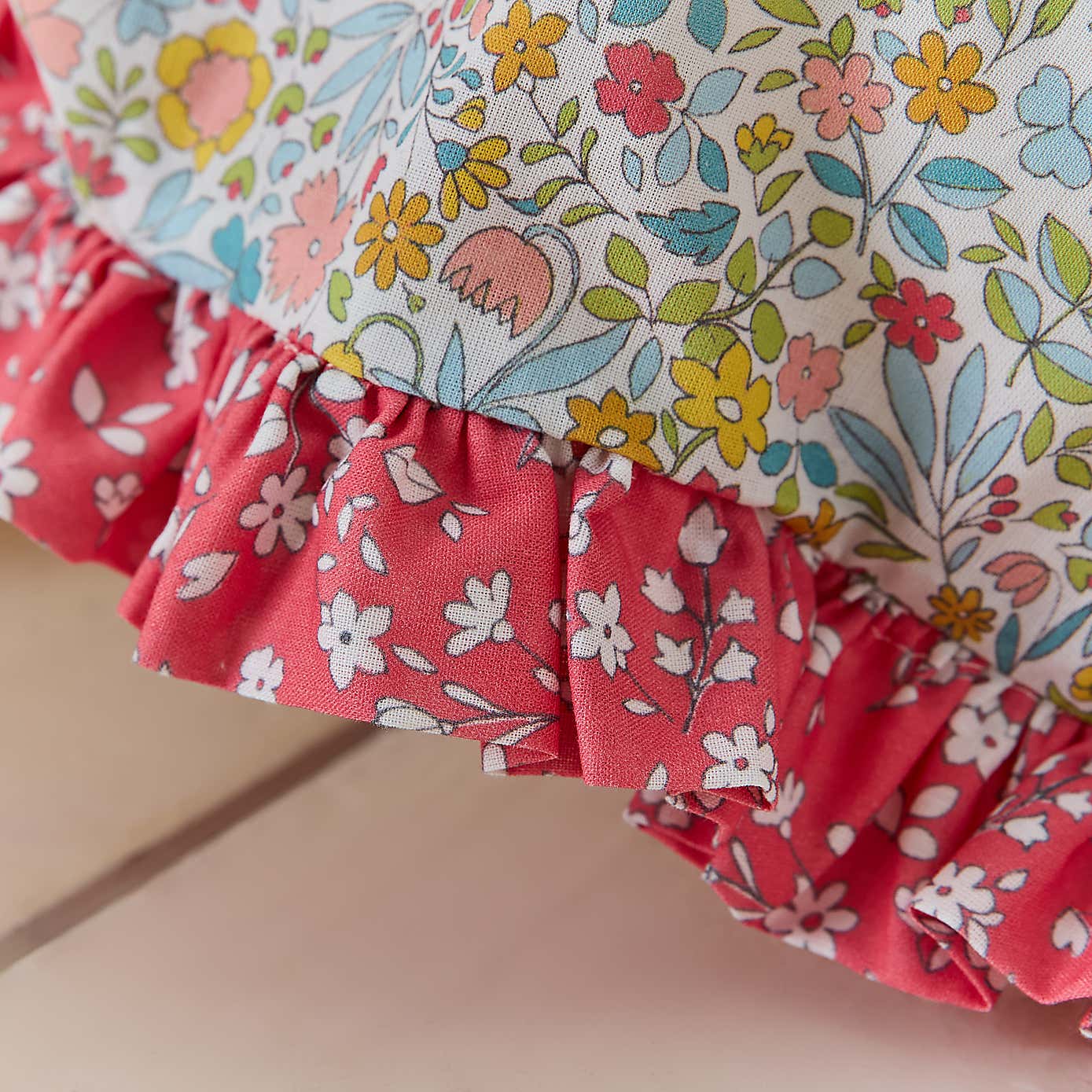 Ditsy Frill Reversible Duvet Cover and Pillowcase Set