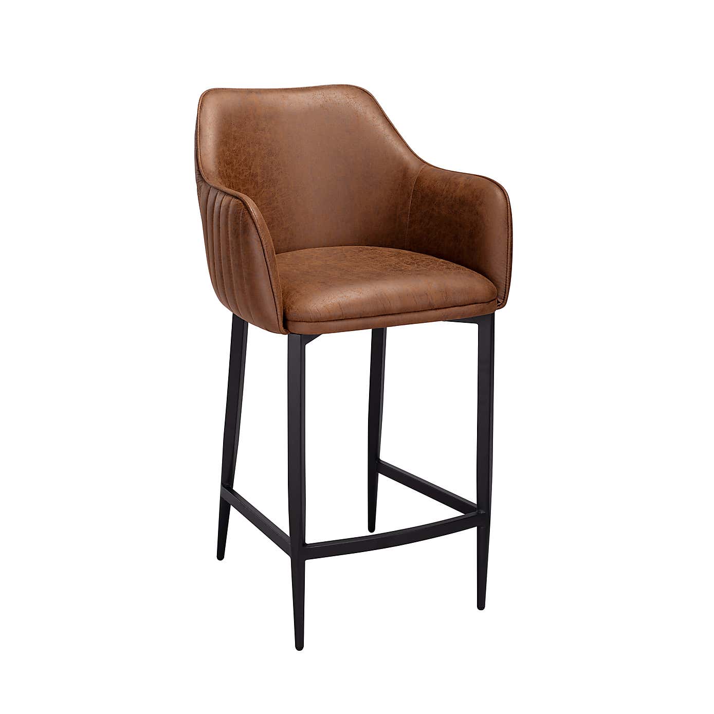 Indus Valley Logan Bar Stool, Faux Leather