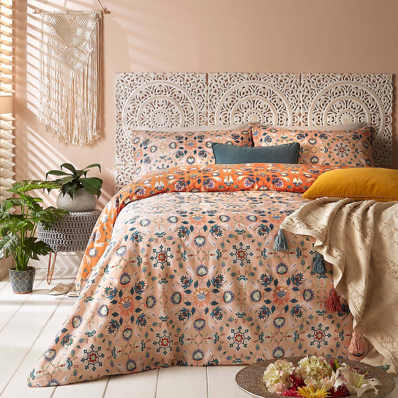 Furn. Folk Flora Reversible Duvet Cover and Pillowcase Set