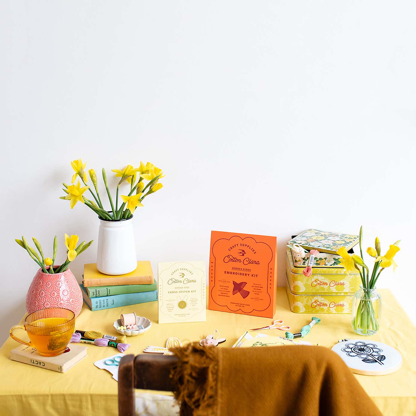 Cotton Clara Bird Embroidery Board Kit