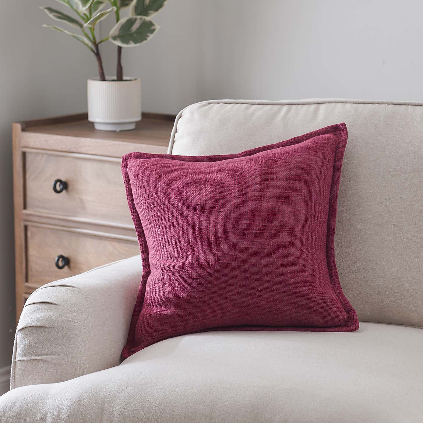 Westcott Cotton Velvet Slub Square Cushion