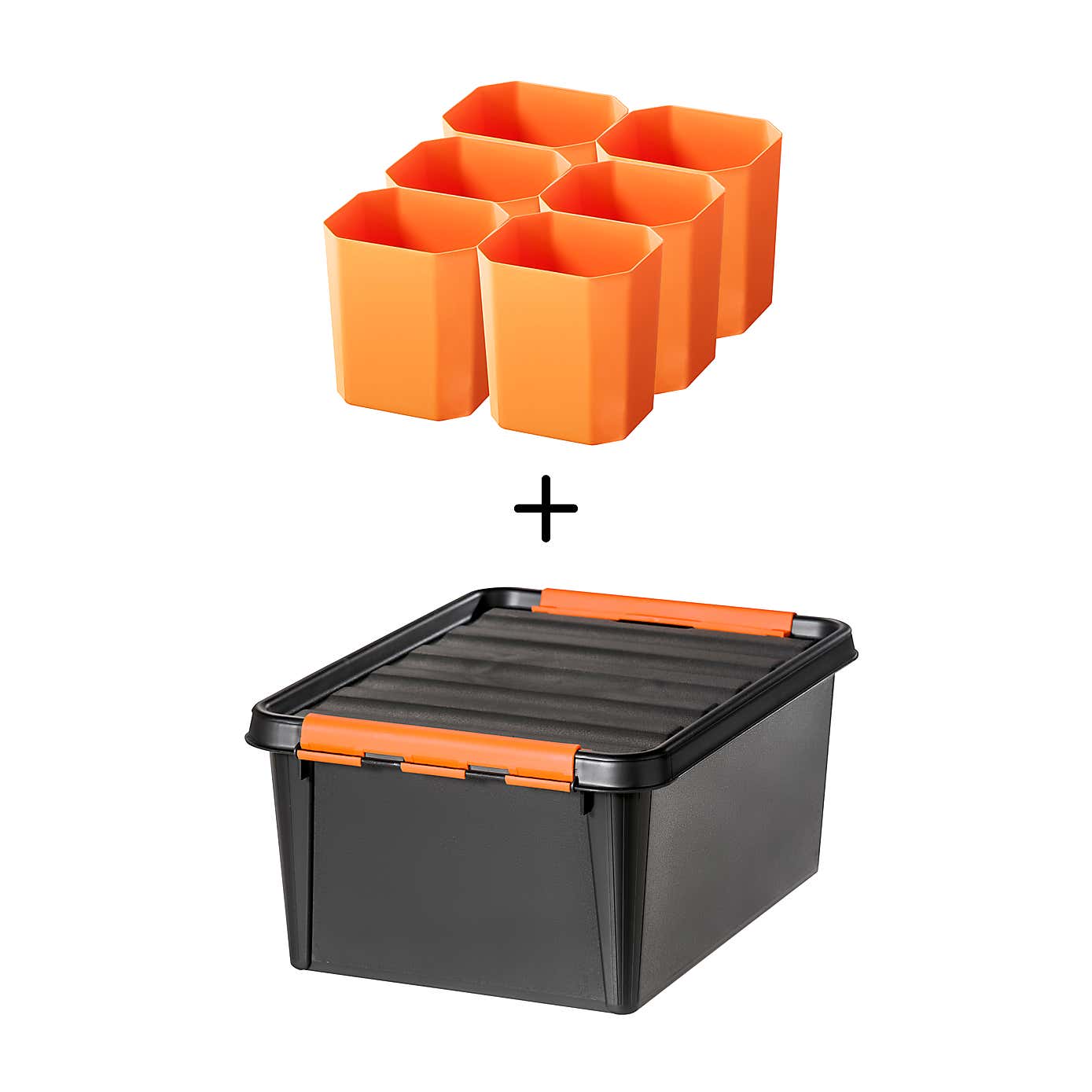 SmartStore Pro Box 14L with inserts, Black & Orange
