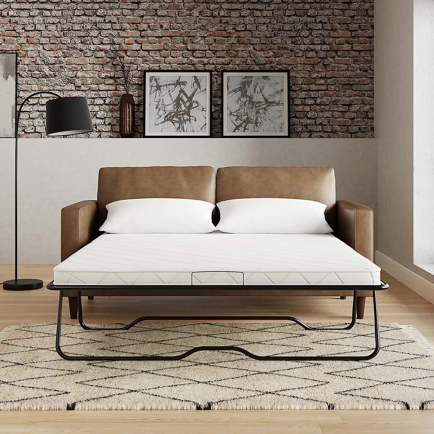 Zoe Faux Leather 3 Seater Double Sofa Bed