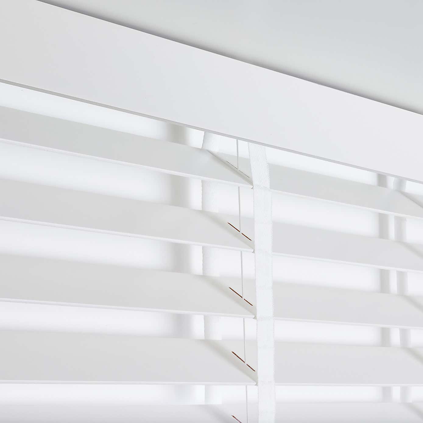 White 63mm Hardwood Shutter Effect Venetian Blind