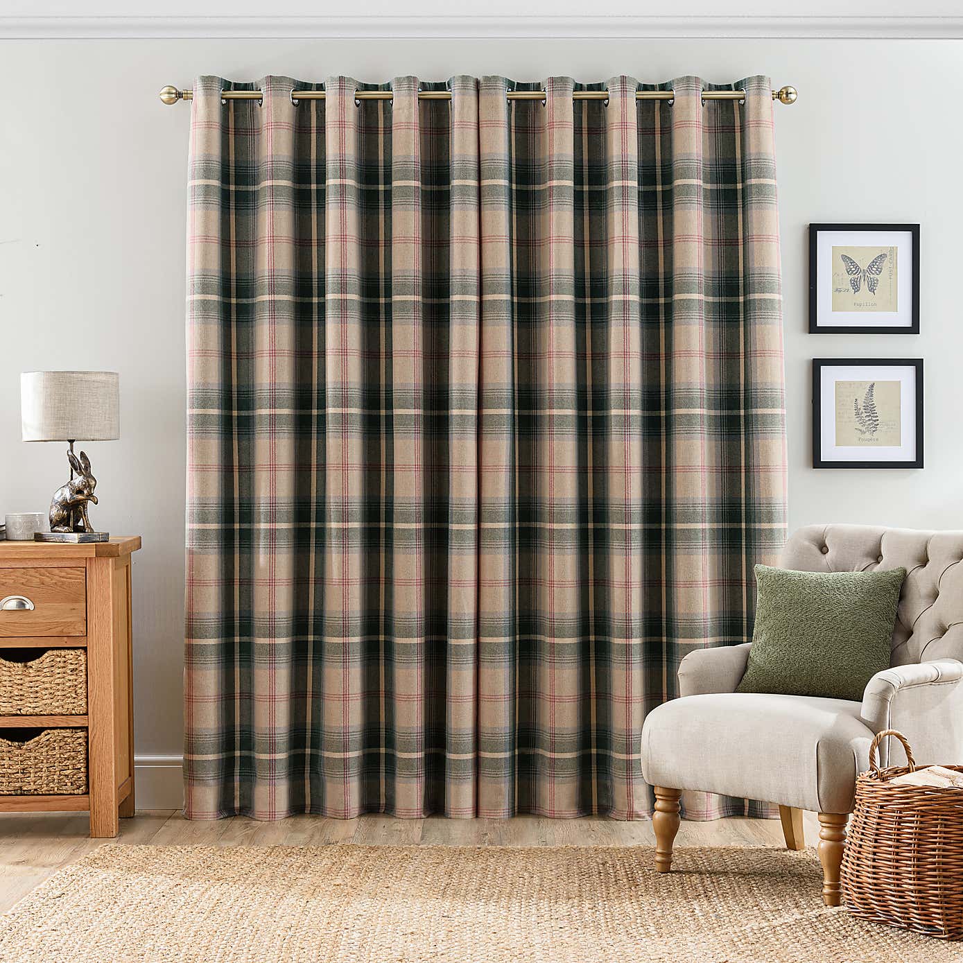 Highland Check Eyelet Curtains