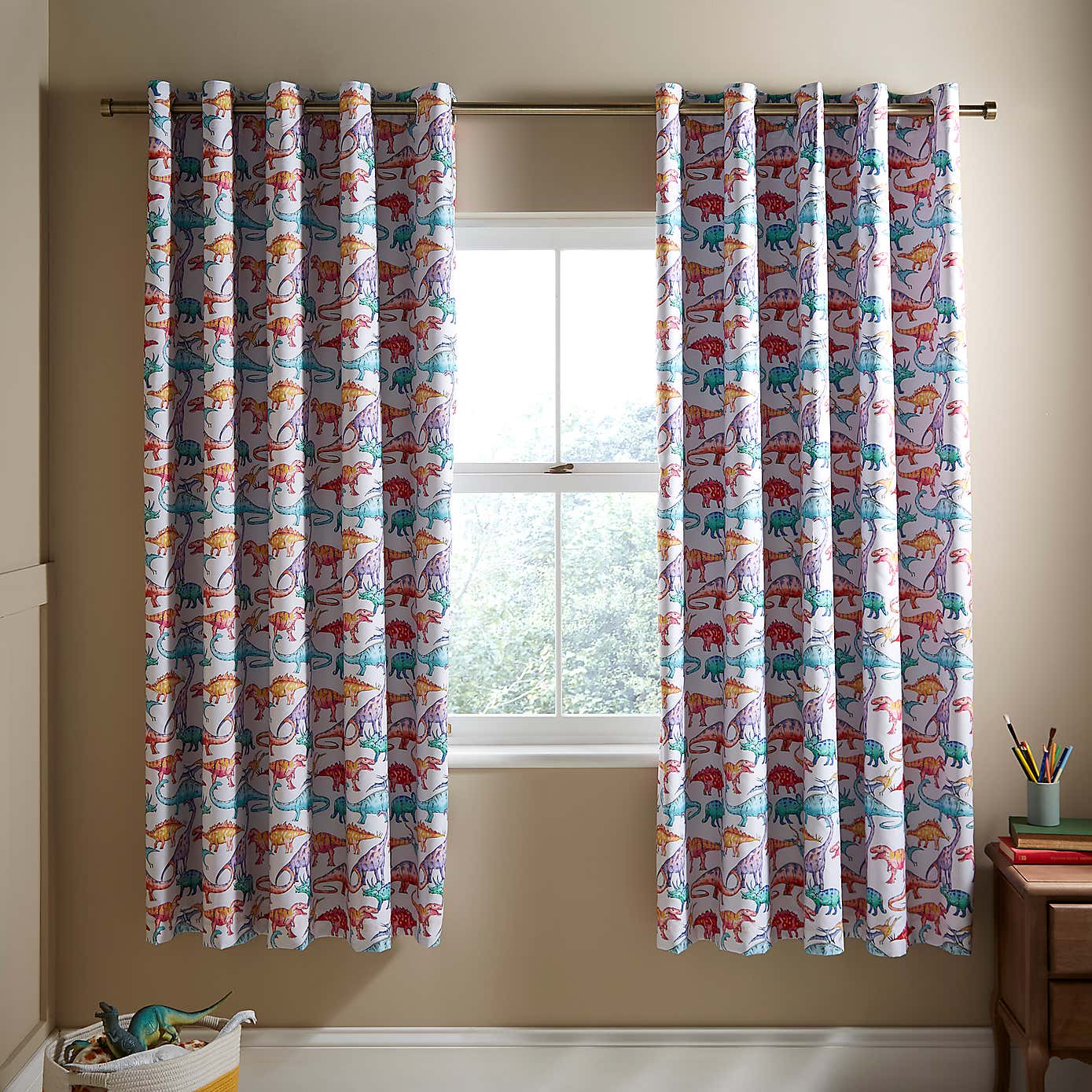 Dinosaurs Gallery Eyelet Curtains