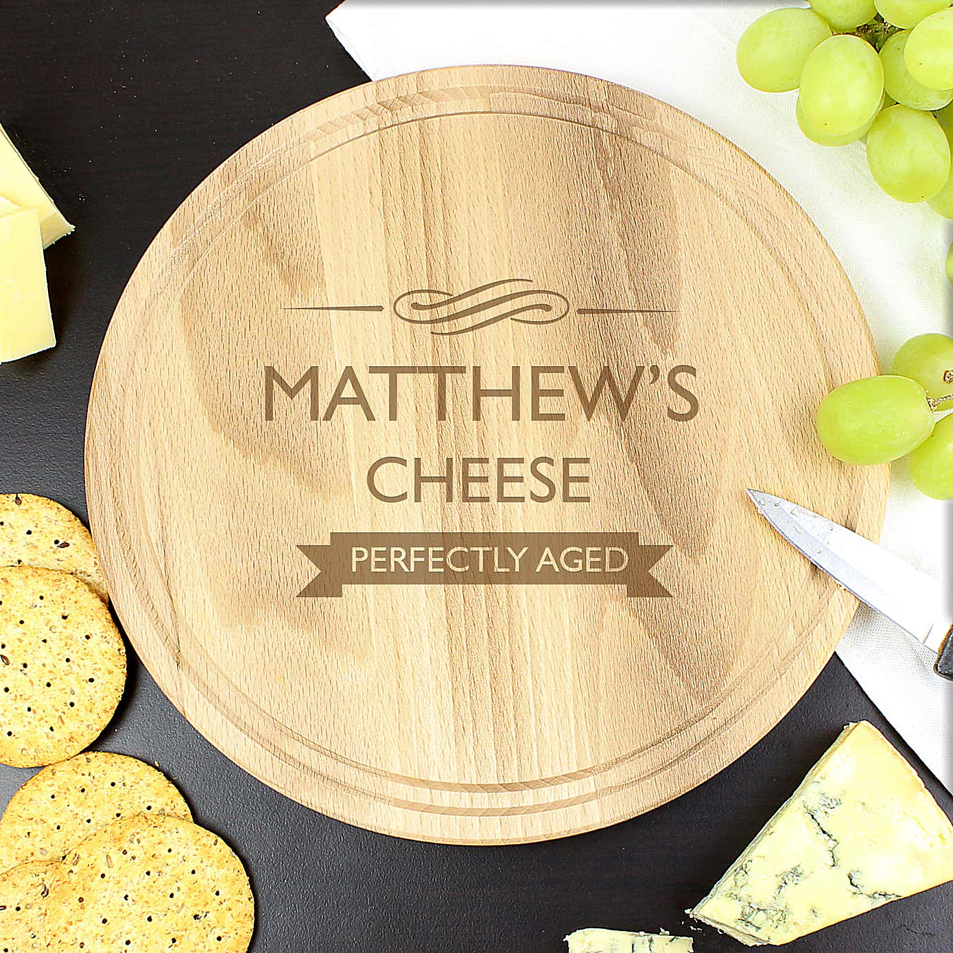 Personalised Perfectly Aged Wooden Chopping Board