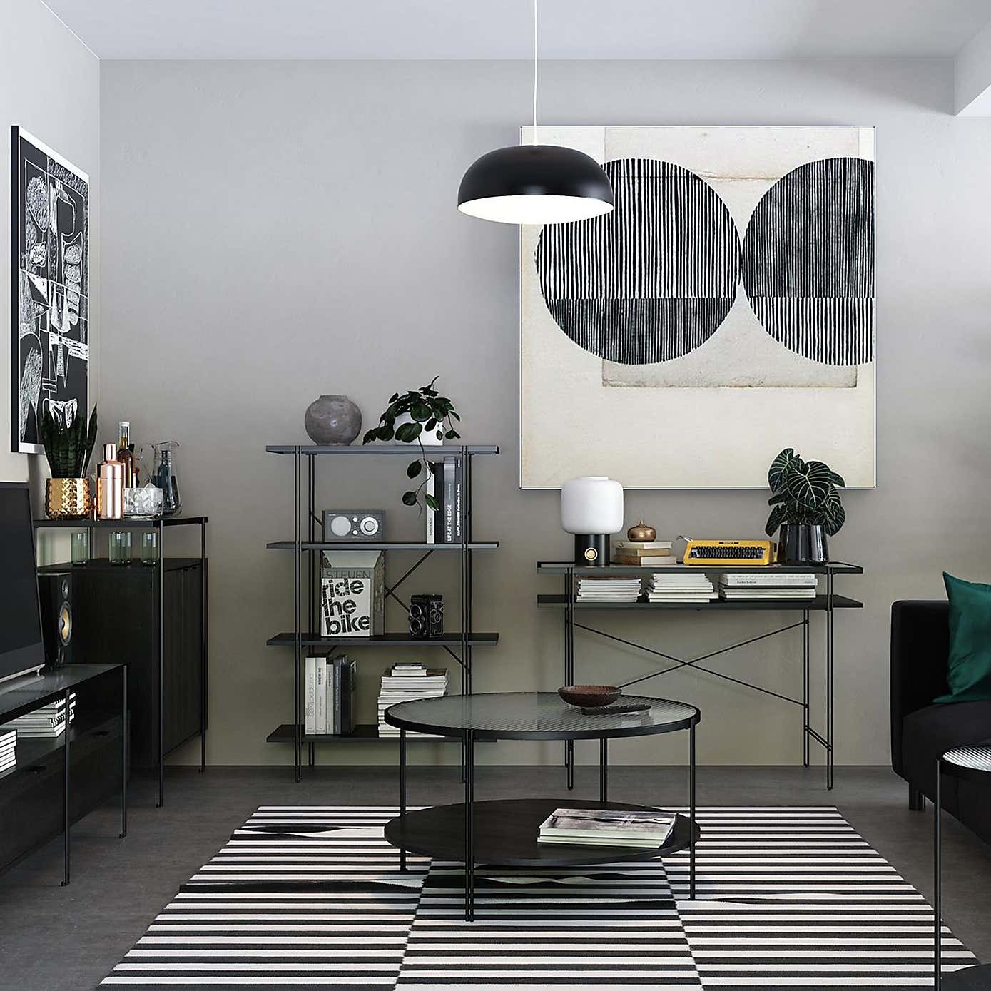 Wainwright 4 Shelf Bookcase, Black Oak