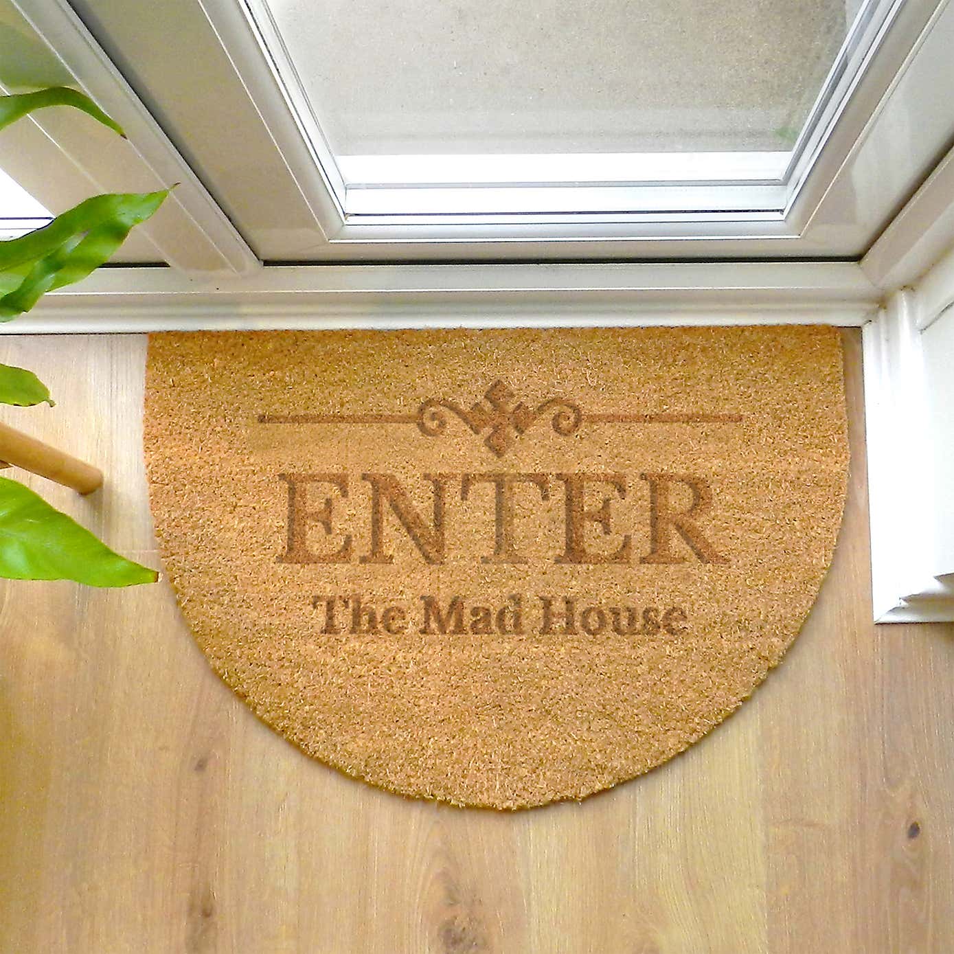 Personalised Name or Number Half Moon Doormat