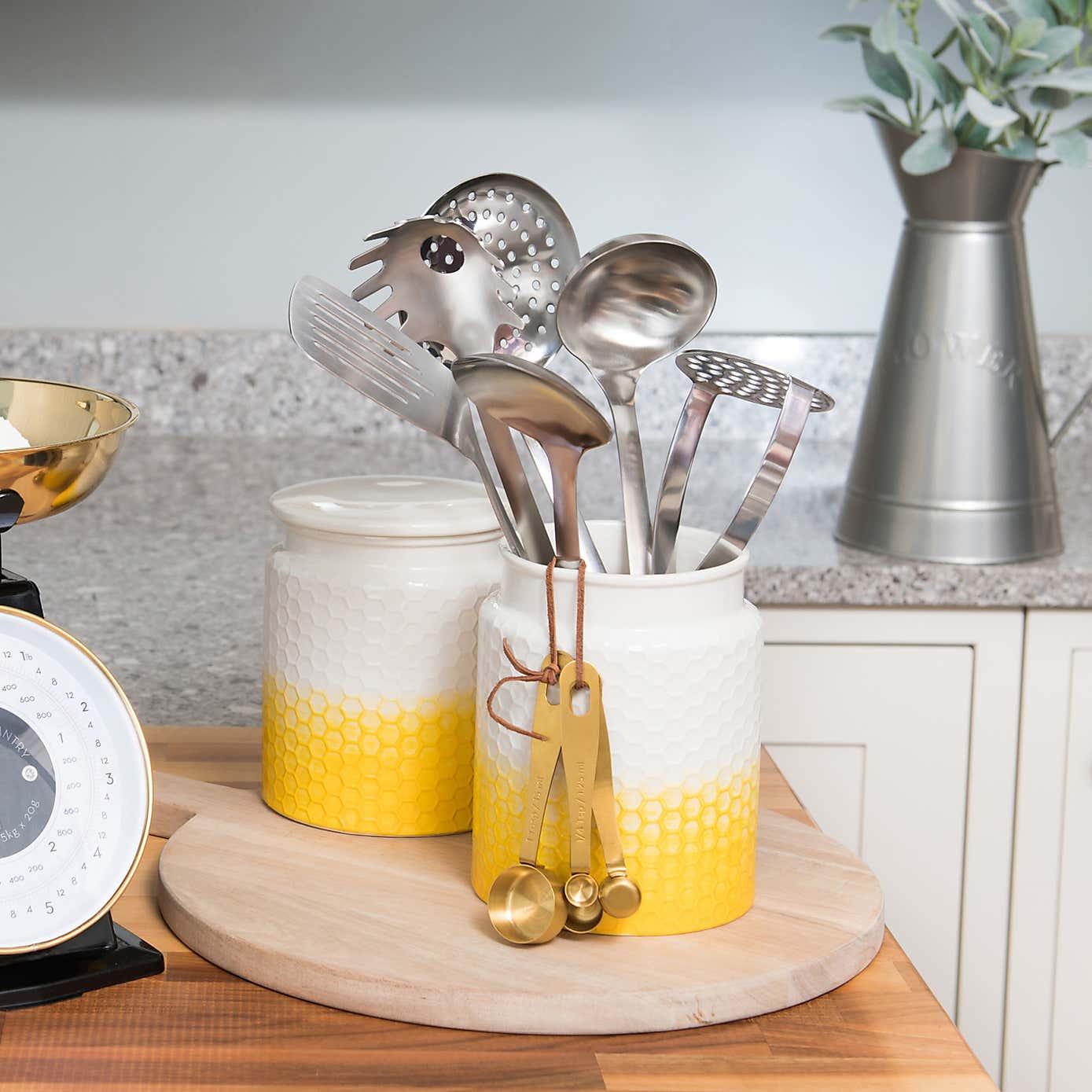 Kitchen Pantry Yellow Utensil Holder