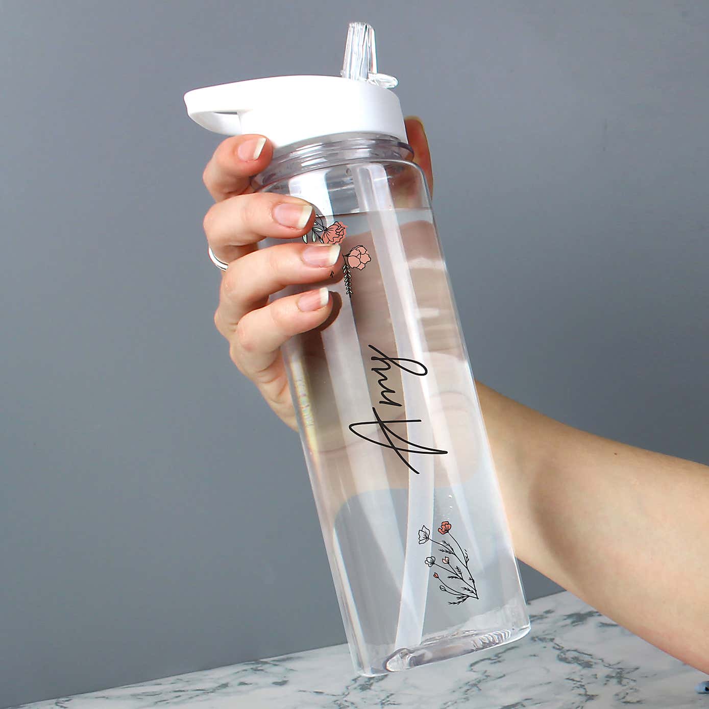 Personalised Floral Water Bottle