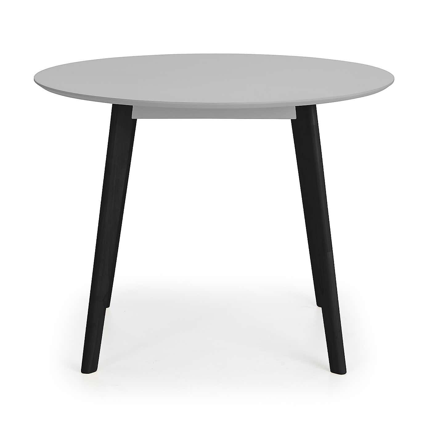 Return - Casa 4 Seater Round Dining Table, Grey and Black