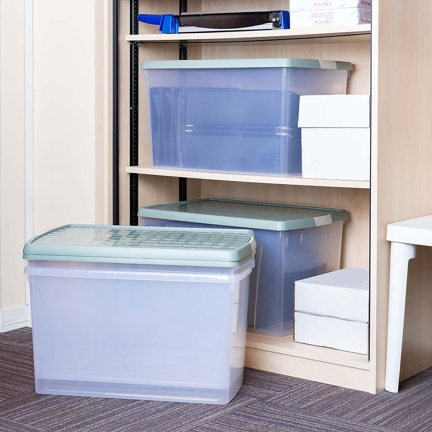 Wham Clip Pack of 4 Rectangle Storage Boxes With Lids