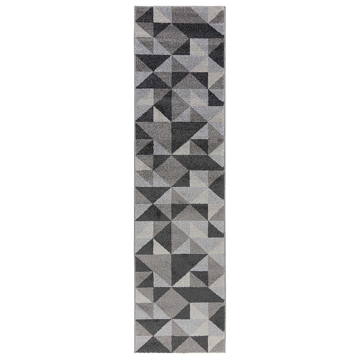 Ochre Geometric Squares Runner
