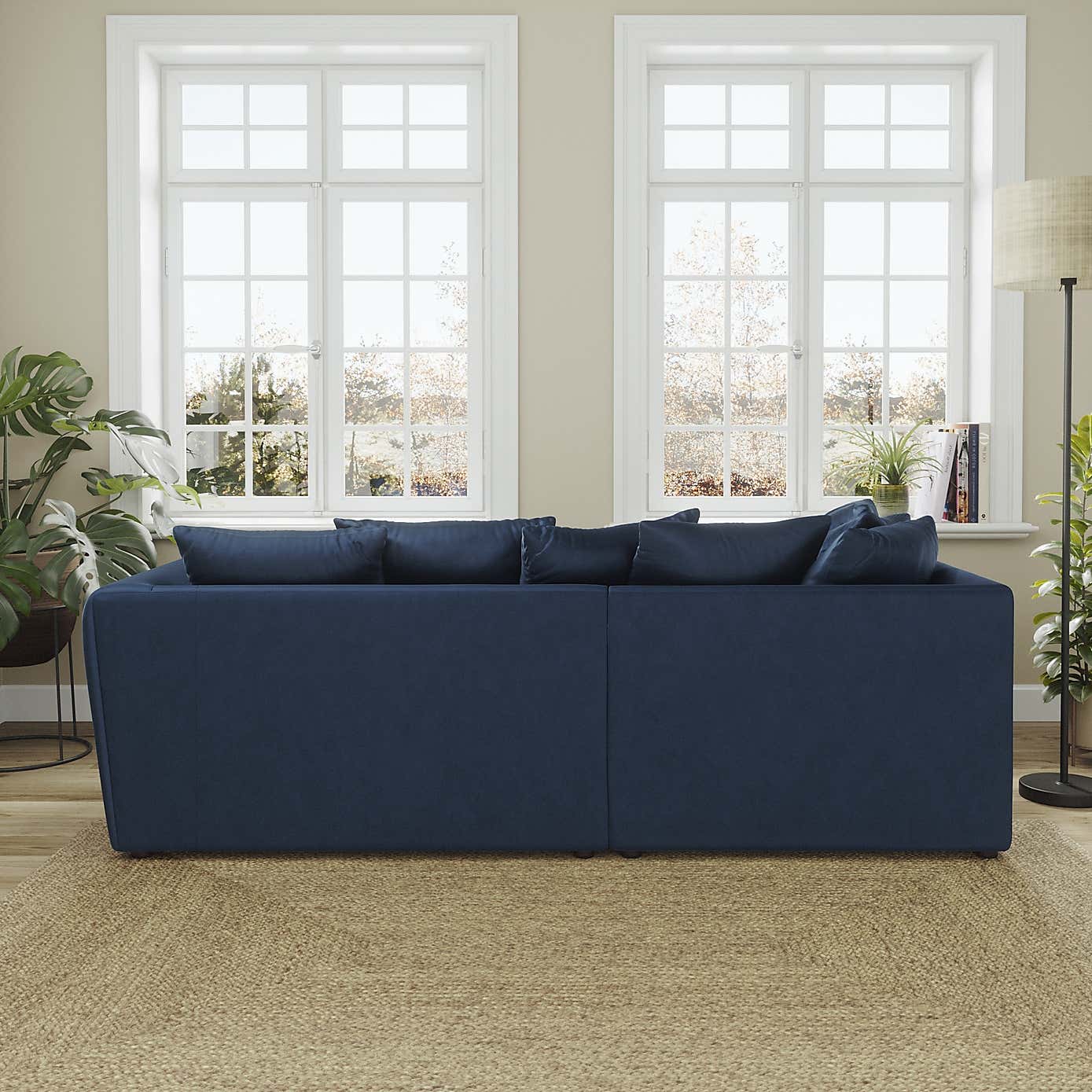 Blake Curved Arm Opulent Velvet Corner Chaise Sofa