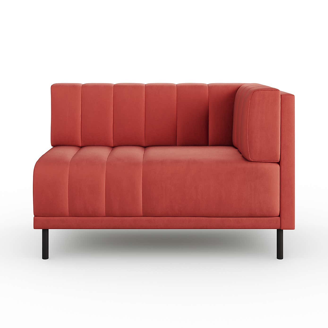 Amali Corner Dining Bench, Matte Plush Velvet