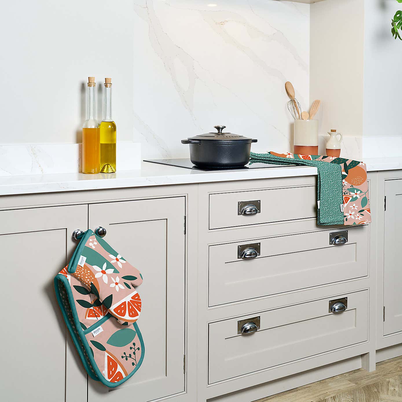 Dexam Exotic Fruit Set of 2 Cotton Blush Tea Towels