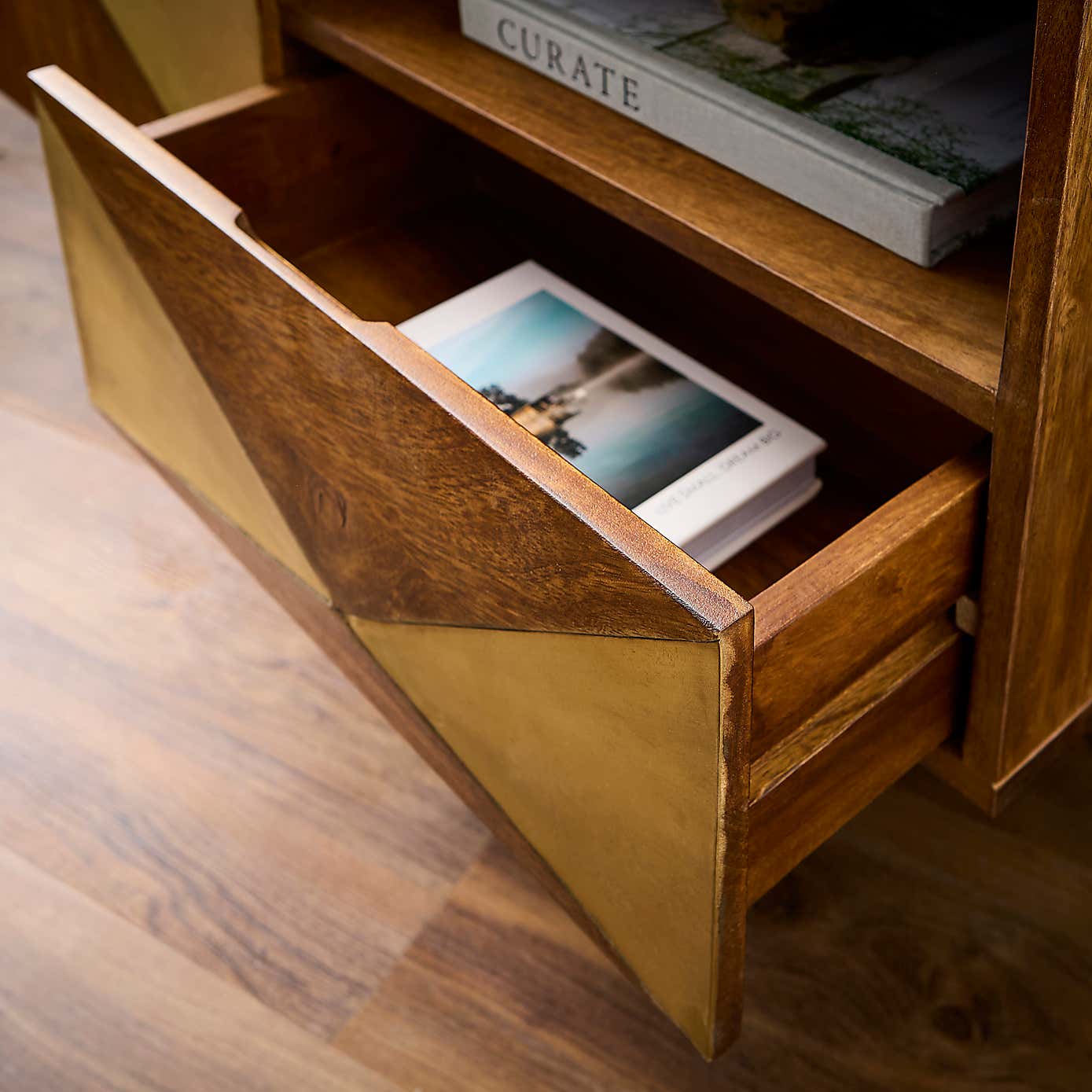 Zadie Corner TV Unit for TVs up to 42", Mango Wood