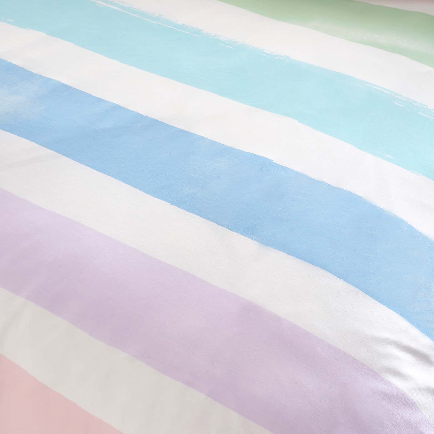 Rainbow Watercolour Stripe Duvet Cover & Pillowcase Set