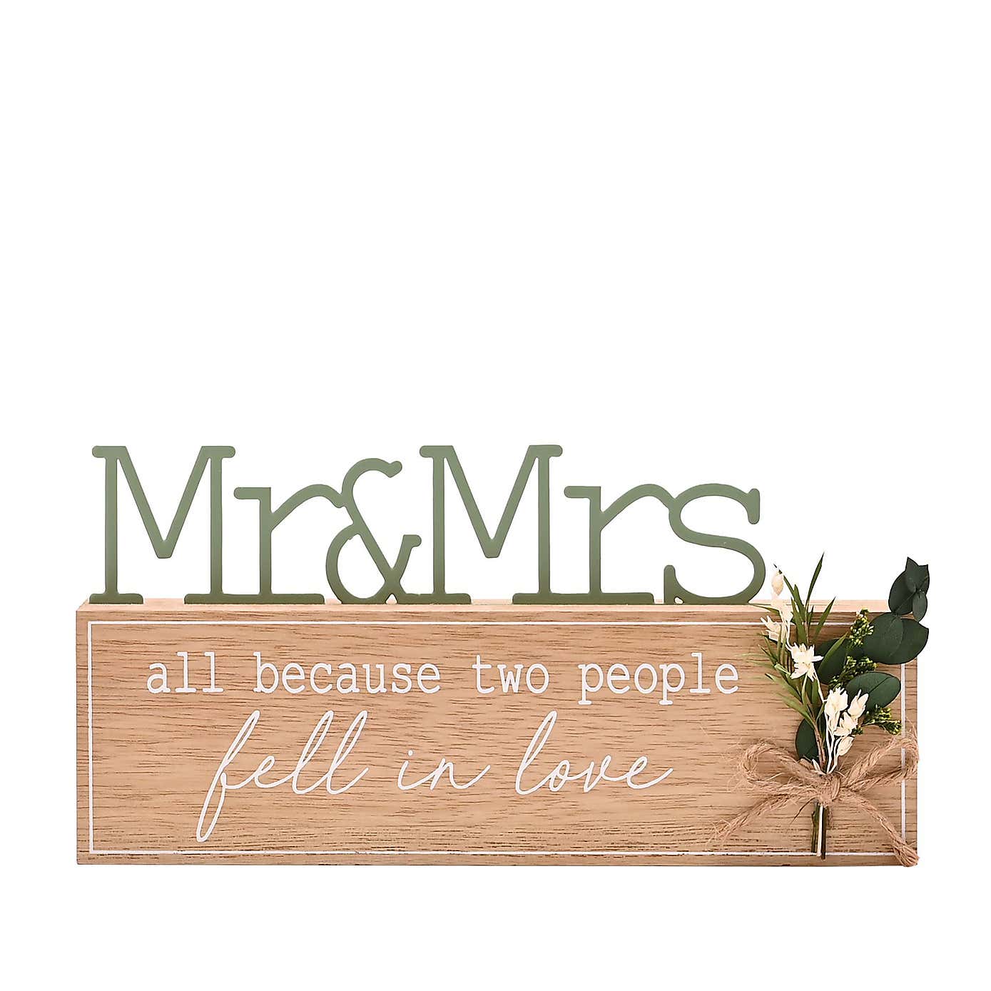 Love Story Mr and Mrs Fell In Love Plaque