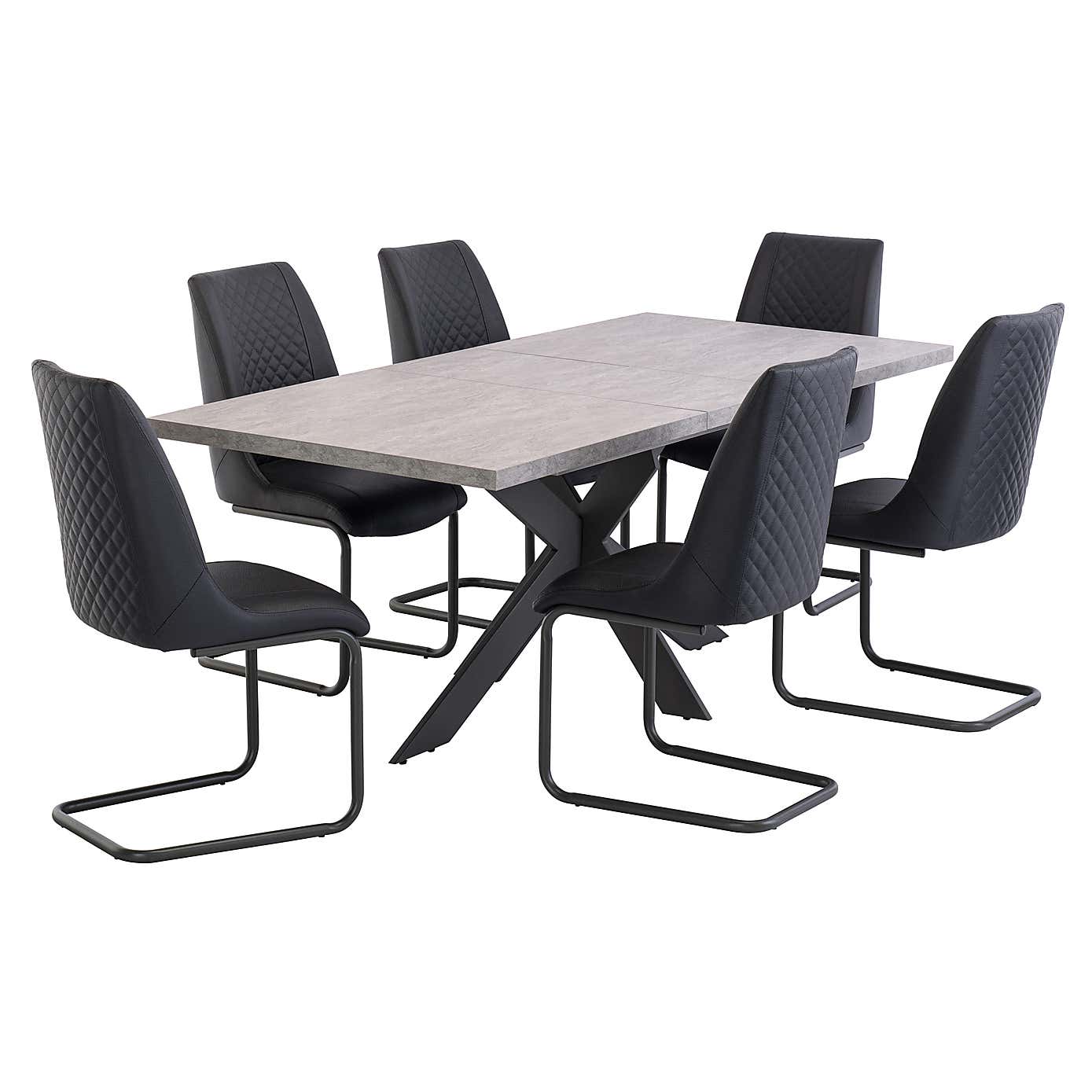 Rimini Extendable 6-8 Seater Dining Table Light Grey