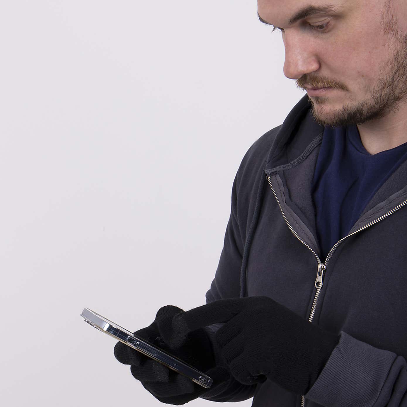 totes Stretch Knitted Black SmarTouch Gloves